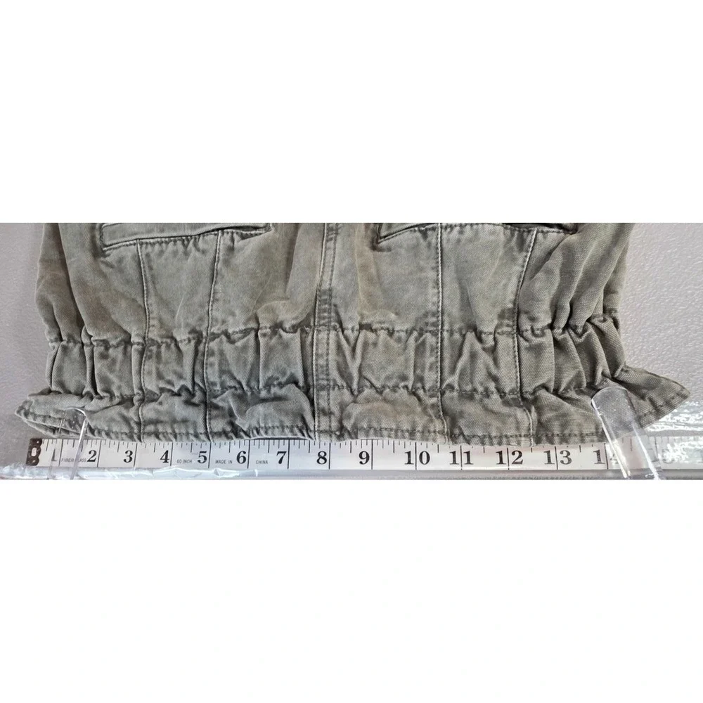 Free People Womens XS Margate Paper‎ Bag Pleated Pants in Green